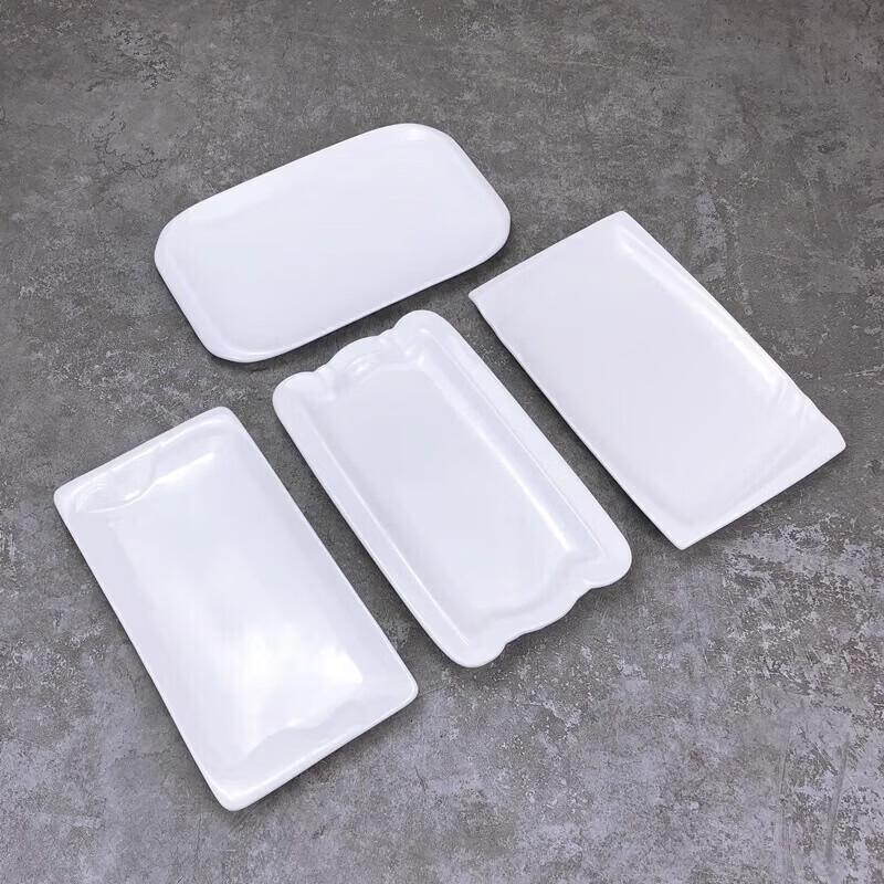 10-inch White Rectangular Ceramic Dinner Plate for Hotels