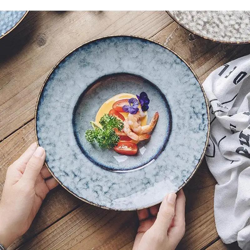 Ceramic Dinner Plate Restaurant Thick Soup Pasta Dessert Dish Snack Plates Sushi Specialty Tableware