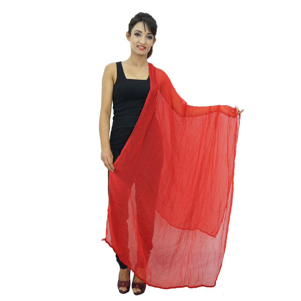 Chiffon Blend Dupatta Long Stole Women Neck Wrap Indian Scarves Chunni