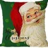 Merry Christmas Decor Cushion Cover 45x45 cm Pillow CaseCartoon Reindeer Santa Claus Printed Throw Pillowcase Linen Pillow Cover
