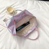 Stripe PVC Striped Tote Bag Letter Print Letter Prints Handbags  Grocery Handbag