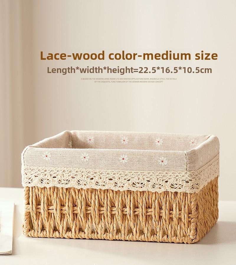 Desktop Woven Storage Basket Home Living Room Miscellaneous Storage Box Snack and Toy Storage Basket Desktop Ornament
