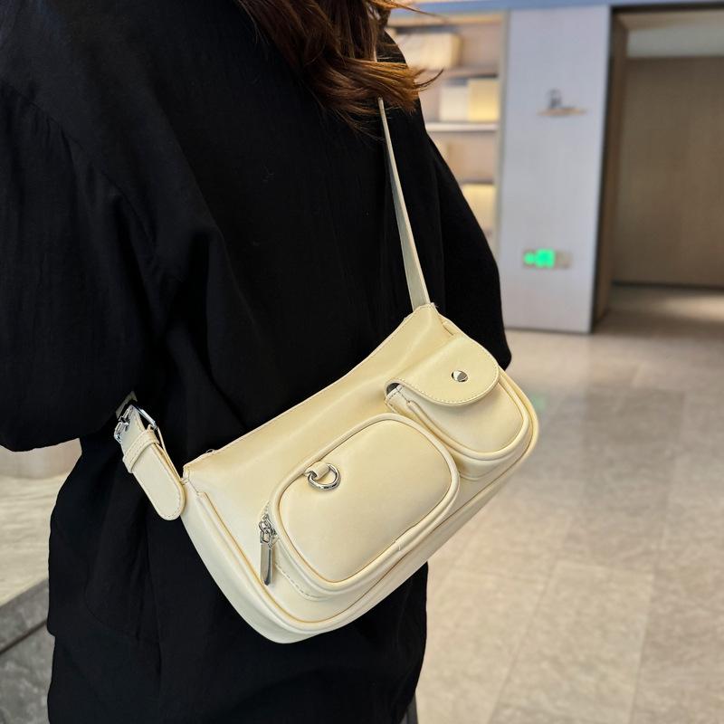 Bag Women's 2025 Spring and Summer New Korean Ins Niche Personalized Retro Shoulder Underarm Bag Crossbody Small Square Bag