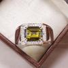 Peridot Emerald Cut Gemstone With 925 Sterling Silver Ring For Men's #B764 JL375692892760