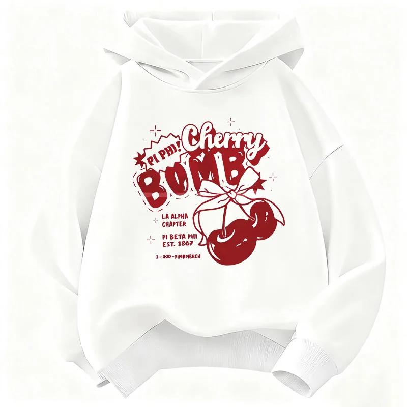 Y2k Girls Hoodie Cherry Design Children's Sweatshirt Cute Hoody for Boys Girls Autumn Winter Casual Hoodies Kids