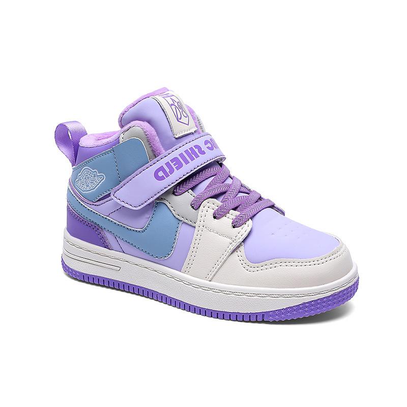 Dámské zimní vysoké sportovní boty 2025, podšité sametem pro teplo, dvouvrstvá bavlna, pro střední a starší děti.