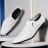 Men's Large Size Formal Leather Shoes for Spring & Autumn - White British Style, Ideal for Business, Studio Photography, Casual, or Wedding Attire.