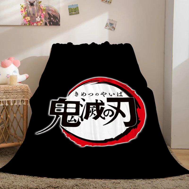Anime Fleece Blanket Sofa Winter Warm A-Demon Slayer Bed Camping Custom Nap Fluffy Soft Blankets King Size Microfiber Bedding
