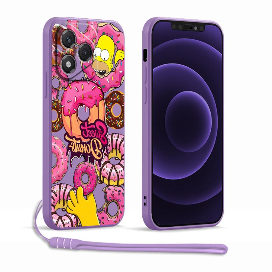 Phone Case for Honor X9a X5c X9D X9C X7d X7b X7a X9b X8b X8a Soft Cover The Simpsons Donuts Honor X8b