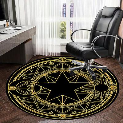 1pc Esoteric Seal Round Carpet, Made of Polyester,Perfect for Decorating Office Chairs, Living Rooms,fplt103