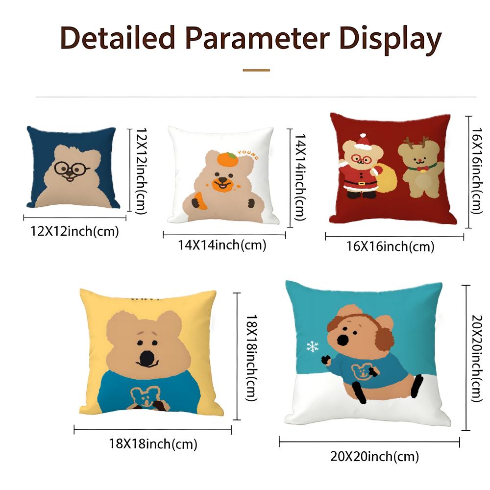 Animal Quokka Cushion Cover Cushion Cover Set 4Pcs 50X50 45X45 40X40 Pillowcase Decorative Sofa Home Decor