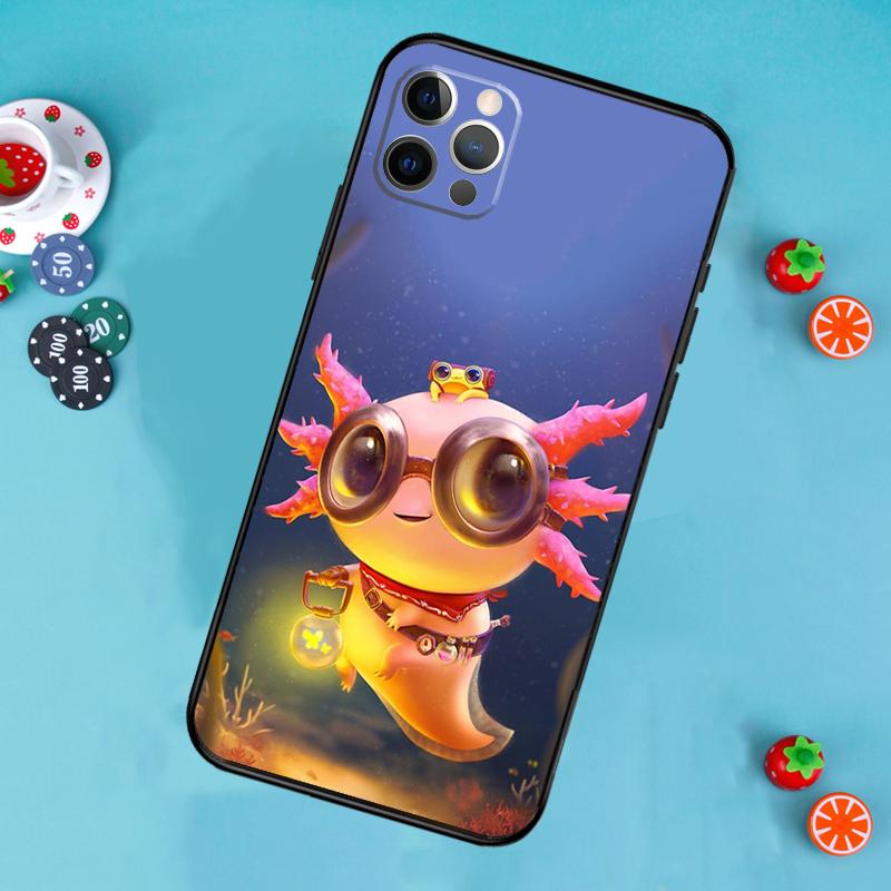 Süßes Tier Axolotl Handyhülle Für iPhone 17 Air 13 16 15 11 12 14 Pro Max 13 12 mini 15 16 Plus 16e Hülle Funda