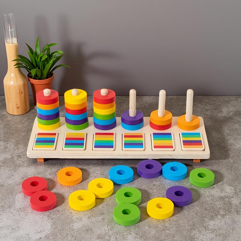 

Color Matching Stacking Columns Enhance Children s Hand-Eye Coordination And Color Recognition Skills - Fun Educational Toy