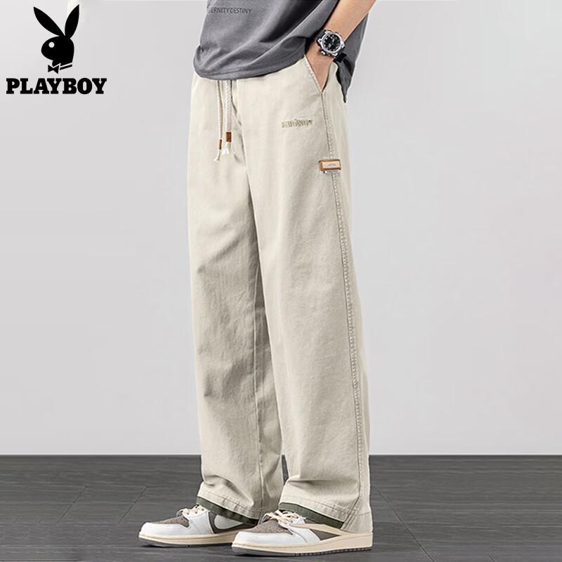 PLAYBOY Men s Casual Loose Straight Cargo Pants XL