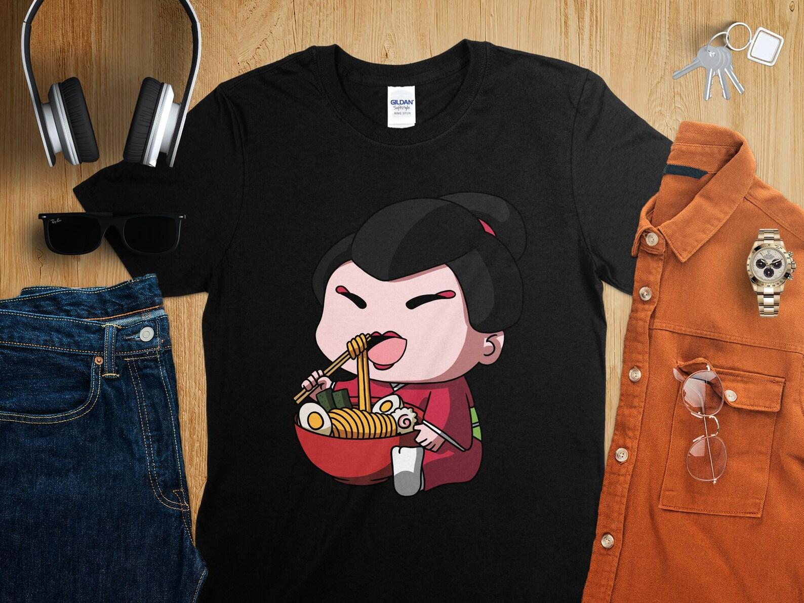 Kawaii Anime Geisha Asian Noodles Japanese Ramen Shirt, Anime Shirt, Ramen T-Shirt, Japan Art S