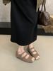Fashion Retro Ballet Flat Belt Buckle Slip on Mary Jane Loafers for Women Daily Square Toe Comfort Soft Sole Leather Shoes Zapatos Mujer