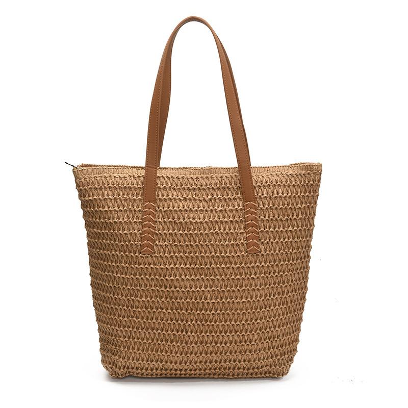 

Summer straw woven bag vacation wind woven bag women s large-capacity women s literary single shoulder portable leisure seaside beach bag