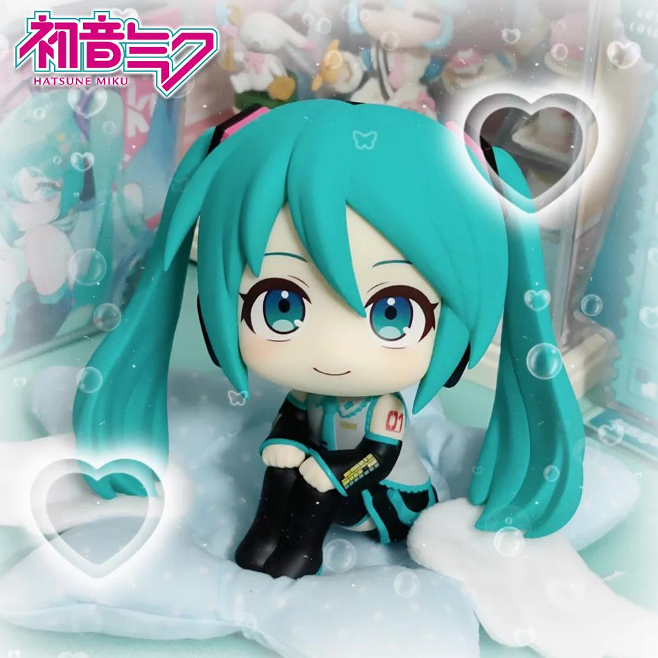 Atsune Miku Look Up Anime Action Figure 10Cm Pvc Kawaii Chibi Sitting Desktop Decor Collectible Model Home Ornament Gift Toys