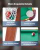 Folding Pool Table, 140cm Portable Billiards Tables, Foldable Space-Saving Entertainment Game Set Includes Ball, Cue, Rack, Chalk, Brush, Brown with