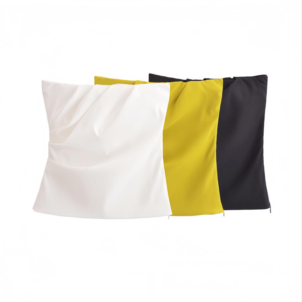 

Spring/Summer 2025 Women s Slim Elastic Off-Shoulder Top Medium неоновый жёлтый
