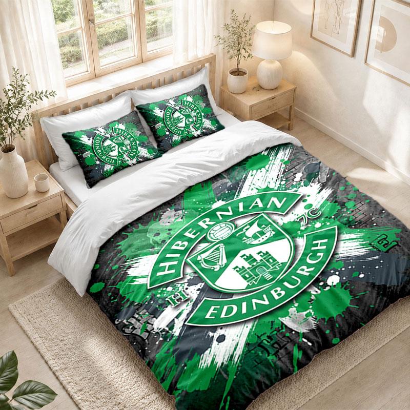 Set de așternut 1 Față de pilotă 2 Fețe de pernă Imprimeu Hibernian FC Dormitor Decorațiune Casă