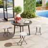 Set Of Four Folding Carry Stools White