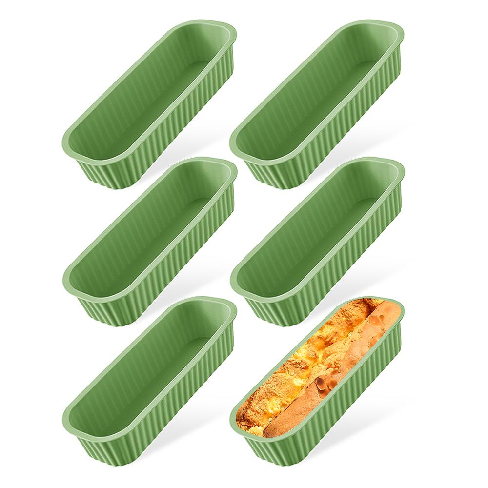 6Pcs Mini Loaf Baking Pans Household Rectangle Silicone Baking Box Non Stick Cake Pan DIY Bread Mold Baking Tray Bakeware
