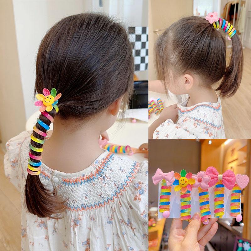 Elastici per Capelli a Spirale per Bambini, Elastici Magici Colorati Cambia Colore in Plastica Gomma per Code di Bambina