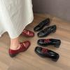 Fashion 2025 Spring and Autumn New Square Head Mary Jane Shoes Women Retro Casual All Fashion Small Leather Shoes
