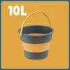 5/10L Folding Portable Bucket with Cover Car Wash Fishing Bathroom Tool Silicone Bucket Outdoor Camping Household Supplies