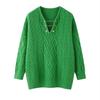 Herbst und Winter Damen Pullover Twist Temperament sanfter fauler Wind Pullover gestrickt Top lose Oberbekleidung Flut