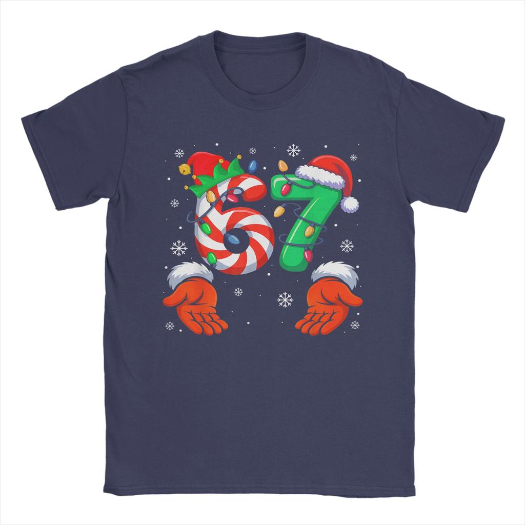 Funny Six Seven 6 7 Meme Christmas Family Xmas Santa Men's T Shirts Awesome Tees Short Sleeve Round Neck T-Shirts Classic Tops