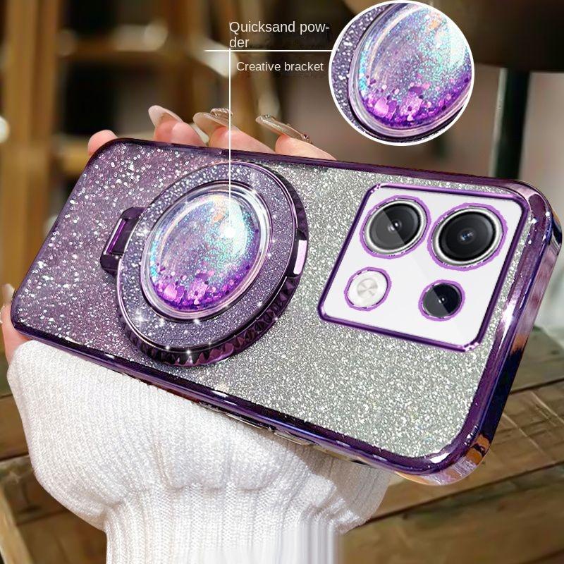 

Для Xiaomi 14T Pro Чехол Мягкий Блестящий Зыбучий Песок Магнитное Кольцо Защитная Задняя Крышка Для Xiaomi Mi 14 T 13T 12T 11T 10T Pro Чехол Для Телефона For Mi 14T Pro синий