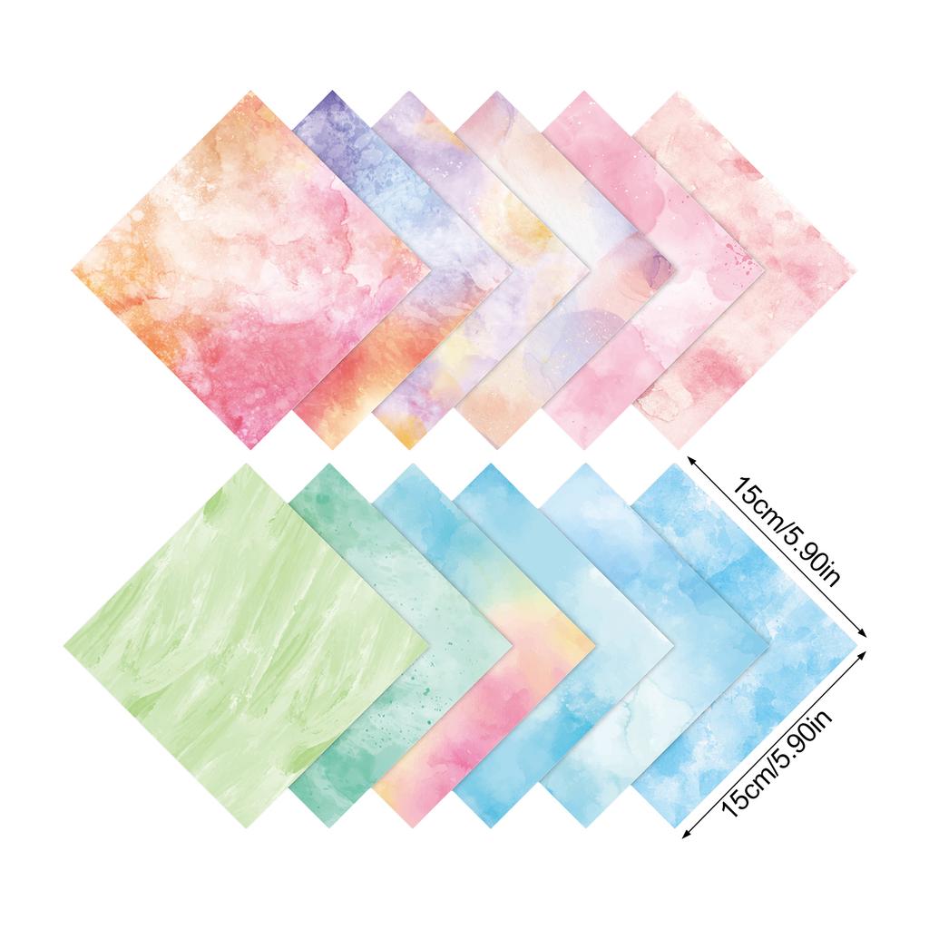 DIY Scrapbook Background Paper 12 Sheets Watercolor Pattern Paper For Journal Decoration