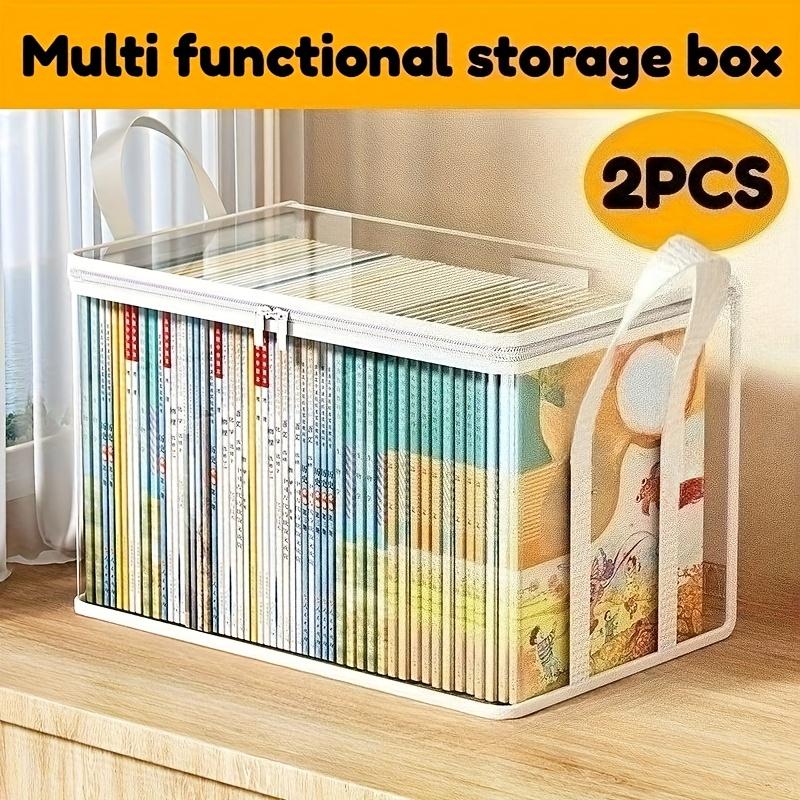 2PCS transparent storage box with 180 flap - heavy-duty plastic finishing box large-capacity multi-function visual storage basket 2pcs белый 1400₽