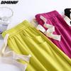 DIMANAF 2023 Plus Size Spring Pants Women Elastic Pants Loose Casual Female Harem Trousers Pants Pink 5XL