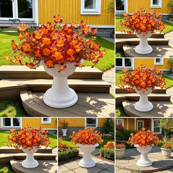 Künstliche Blumen zur Dekoration, Künstlicher Prunkwinde Blumenstrauß, Realistisches Plastik Blumenarrangement Sträuße Innendekoration Home Office Dekor,