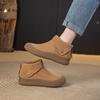 Fashion Women's Ankle Boots Genuine Leather 2025 New Fleece-lined Warm Large Size Non-slip Women's Snow Boots.