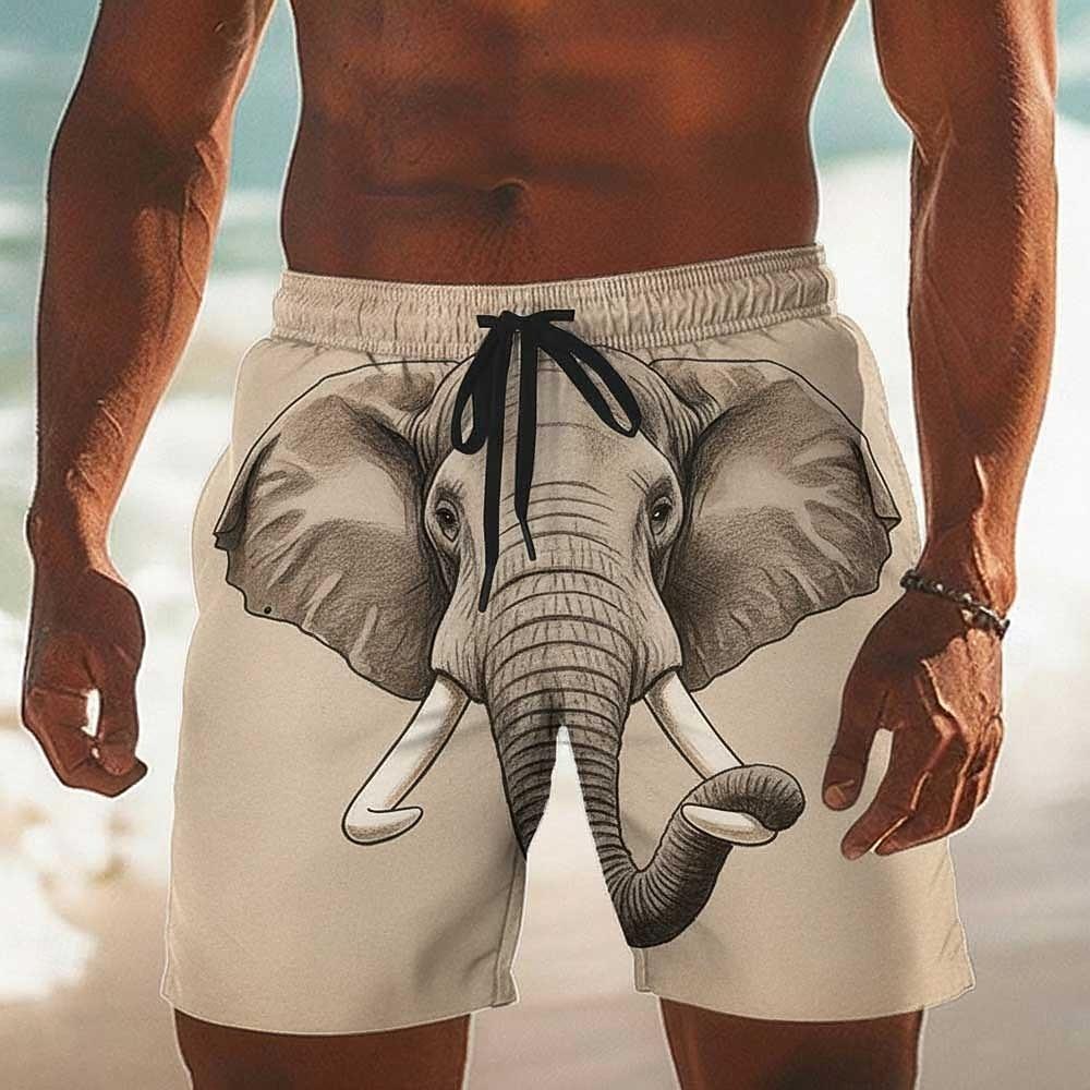 Men's Animal Duck Funny Gestures Swimming Trunks Board Shorts Shorts Mid Waist Streetwear Hawaiian Casual