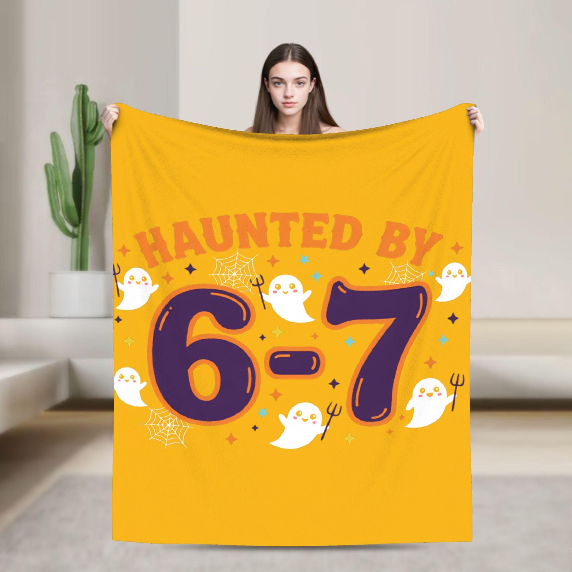 

Funny Six Seven 6 7 Meme Flannel Blanket Winter Super Warm Bedding Throws Students Couch Bed Pattern Bedspread Sofa Bed Cover 30x40in