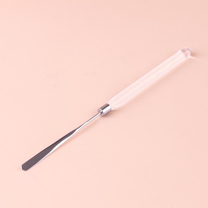 Natural Wood Handle Nail Art Spatula With High Elasticity Stainless Steel Tips Perfect For Home Manicure Salon Use