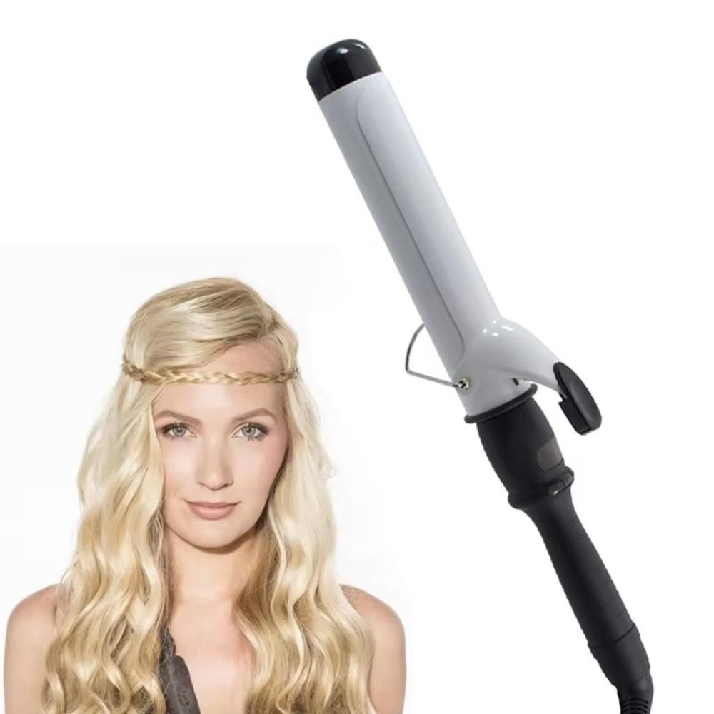 28mm Barrel Electric Curling Iron Plastic Casing Anti Scalding Curling Wand 360 Degree Rotation Top Insulation
