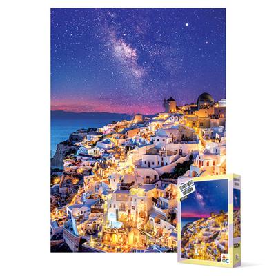 1000 Piece Jigsaw Puzzle - Santorini, Milky Way Night, Popular Korean Puzzle