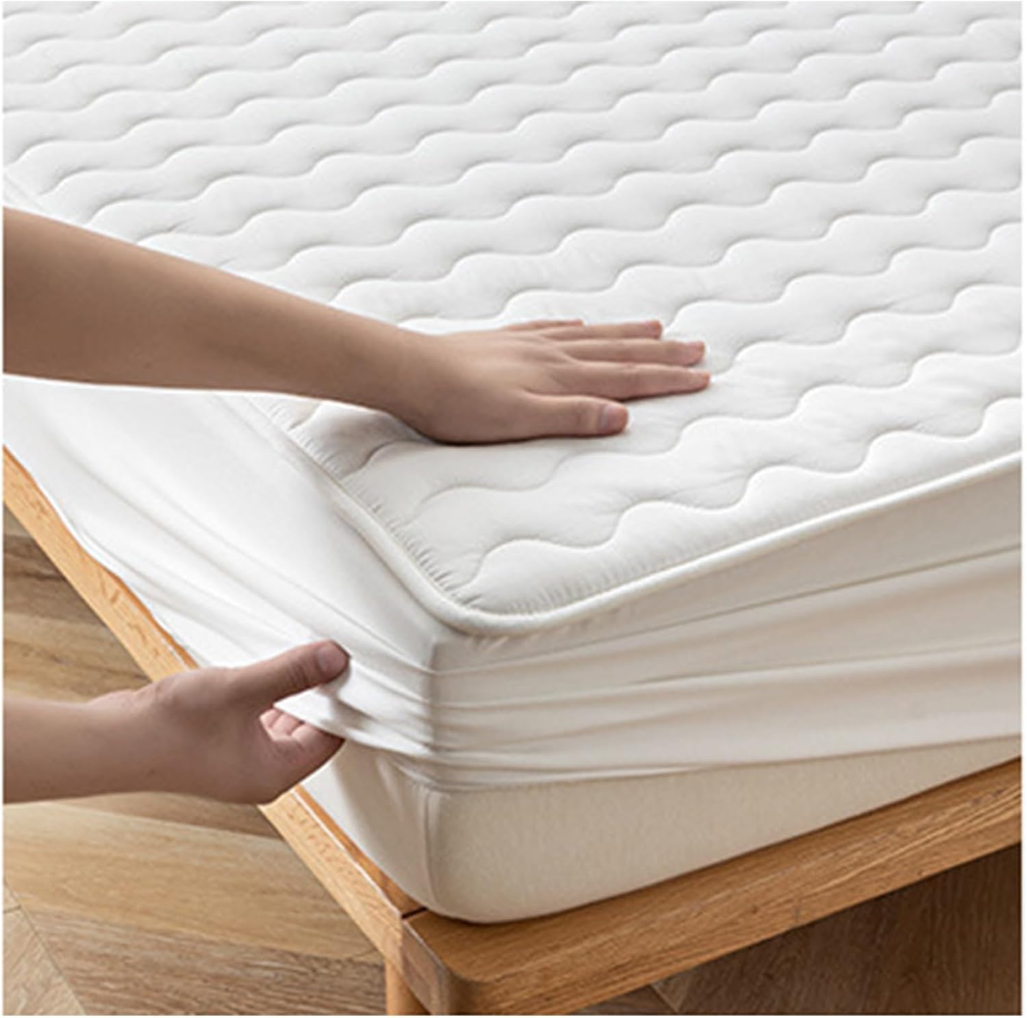 

Наматрасник Простыня на резинке, Простыня Защитный чехол для матраса, Защитник матраса, Стеганый защитник матраса Мягкая дышащая простыня на резинке 90x200cm