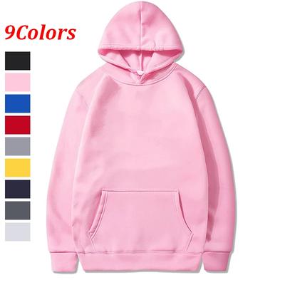 Herbst Fleece Einfarbig Kordelzug Taschen Fingerherz Kapuzenpullover Koreanische Mode Langarm Lockerer Hoodie Sweatshirts Oberteil