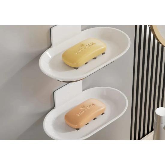 

Полка для хранения в ванной без скопления воды, мыльница без сверления, настенная, дренажная, присоска, подставка для мыла в ванной