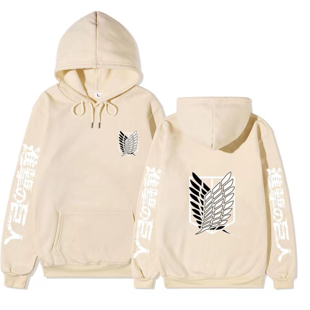 Attack on Titan Hoodie Unisex Fleece Sweatshirt Eren Mikasa Levi Character Print Autumn Winter Casual Pullover