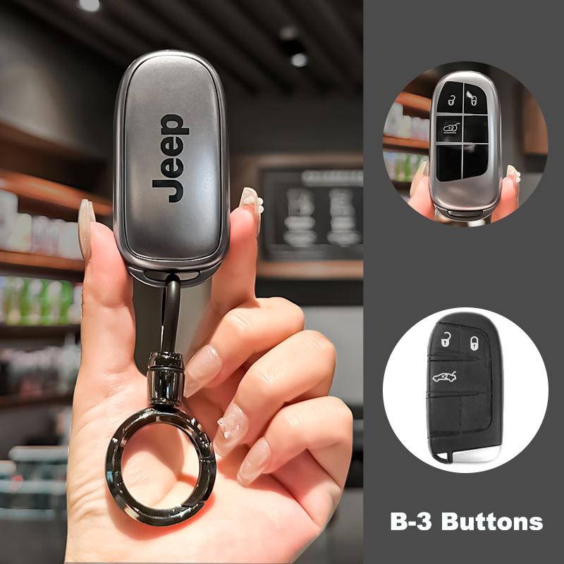 Car Flip Key Case Cover Shell Fob Bag Auto Accessory For Jeep Grand Cherokee WK2 KL Wrangler JK Renegade Commander Compass