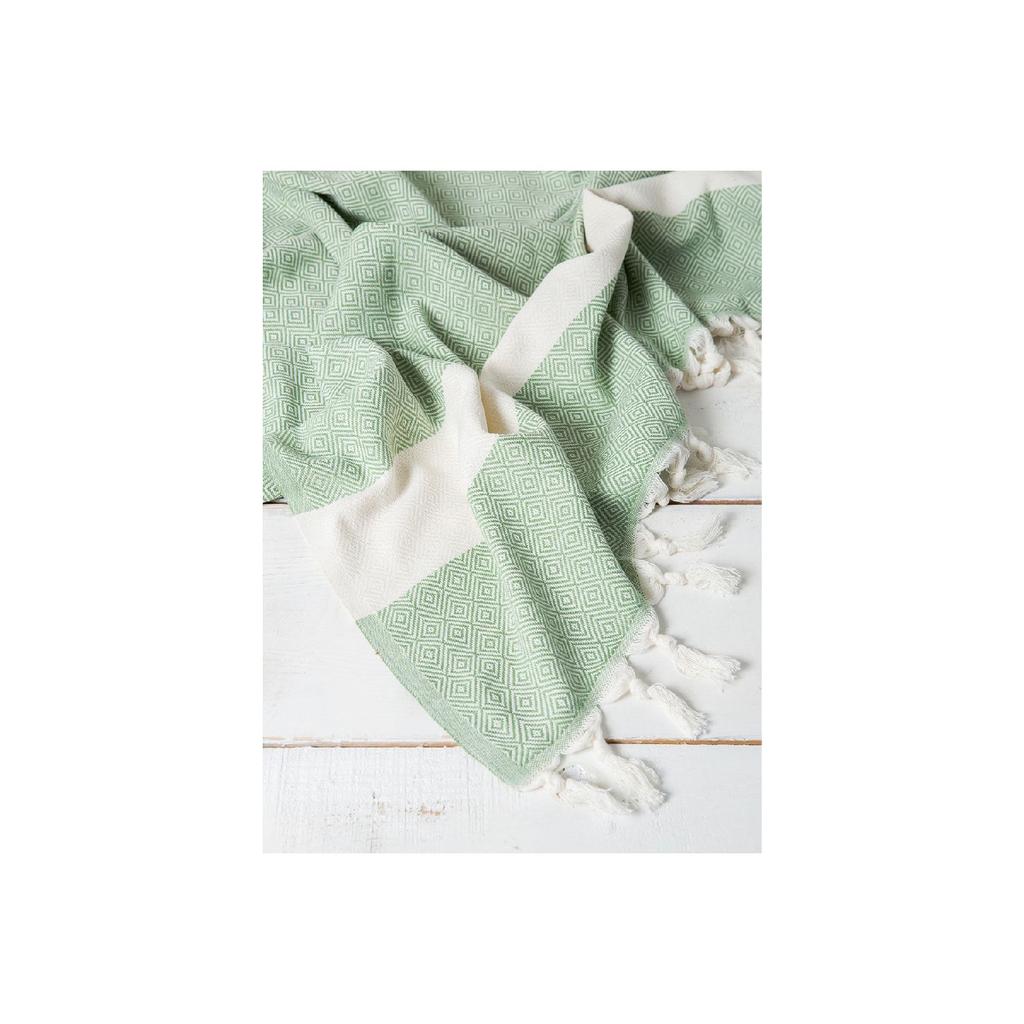 Diamond Patterned 100% Cotton Beach, Turkish Bath Peshtemal, Bathroom, Guest, Pool, Spa Towel 90x190 Cm