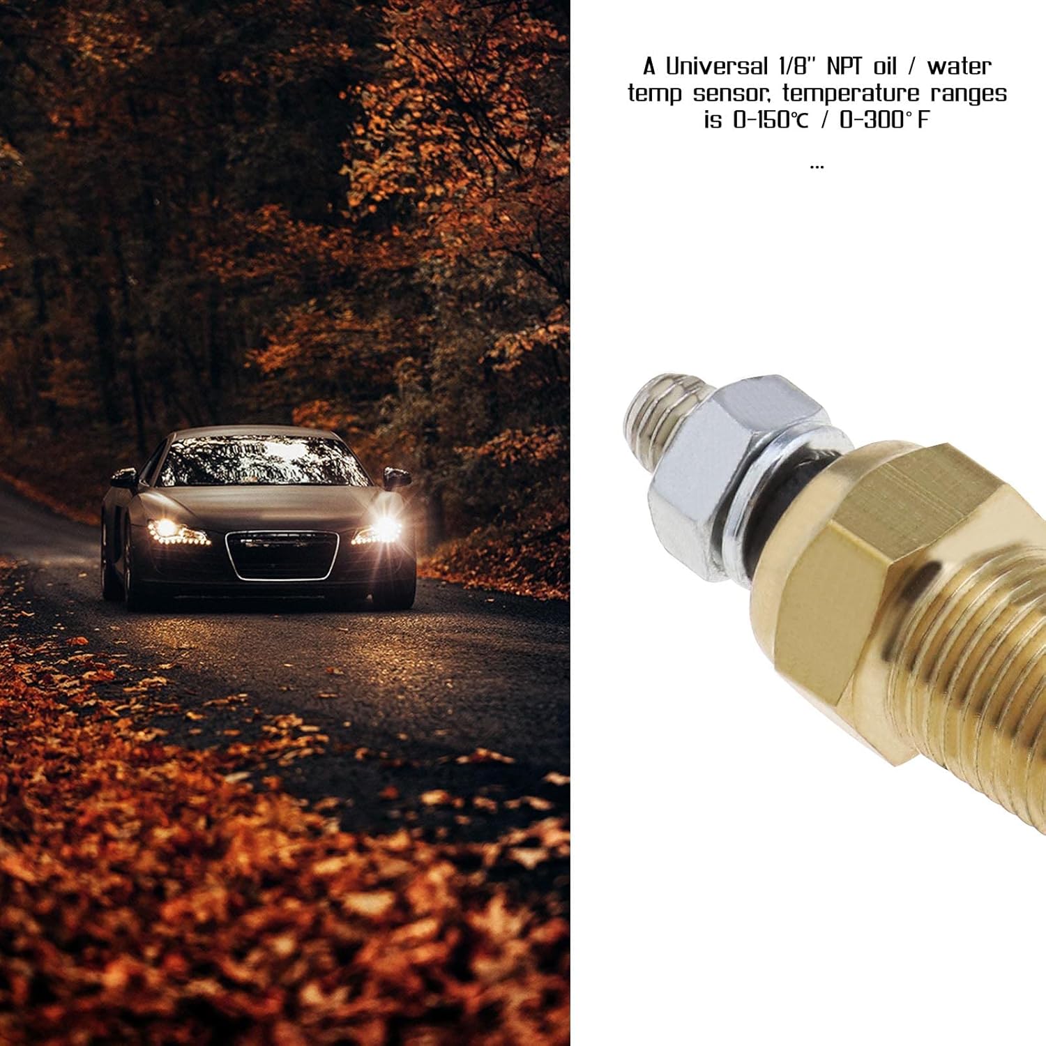 

Oil/Water Temp Sensor 1/8 NPT, 0C to 150C, Universal Fit, Automotive Temperature Sensor